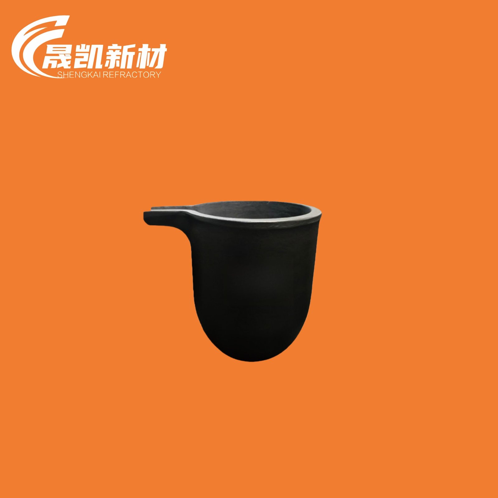 Spouted graphite silicon carbide crucible with pouring spout